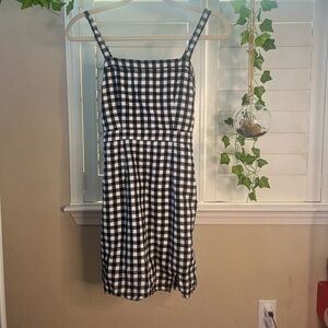 Abercrombie & Fitch Checkered Plaid Mini Dress Black and White XS